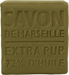 La Compagnie de Provence Savon Marseille Olive Soap Cube 400g packaging emphasizes eco-friendly origin.