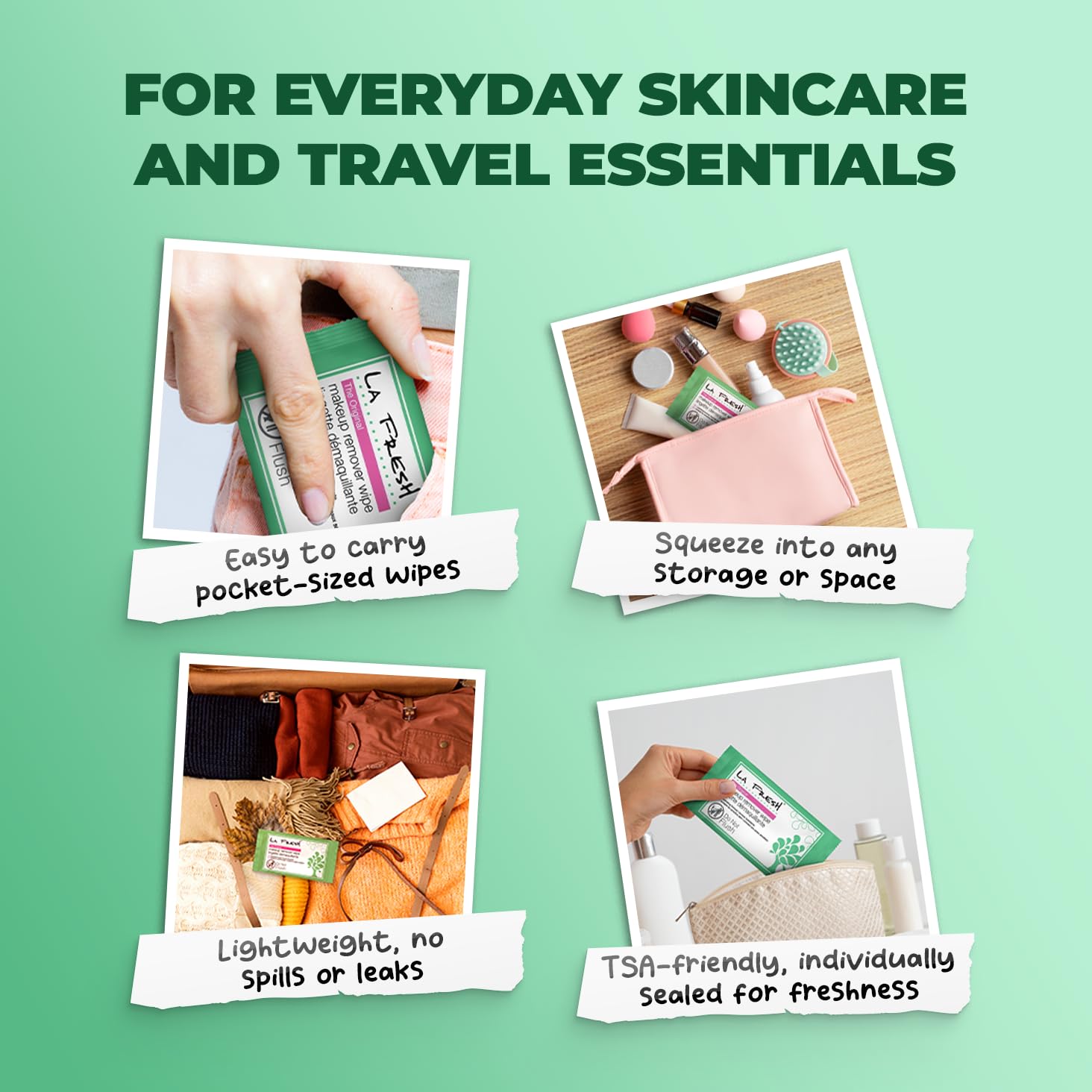 La Fresh makeup remover wipes single-use design for mess-free travel and daily use.