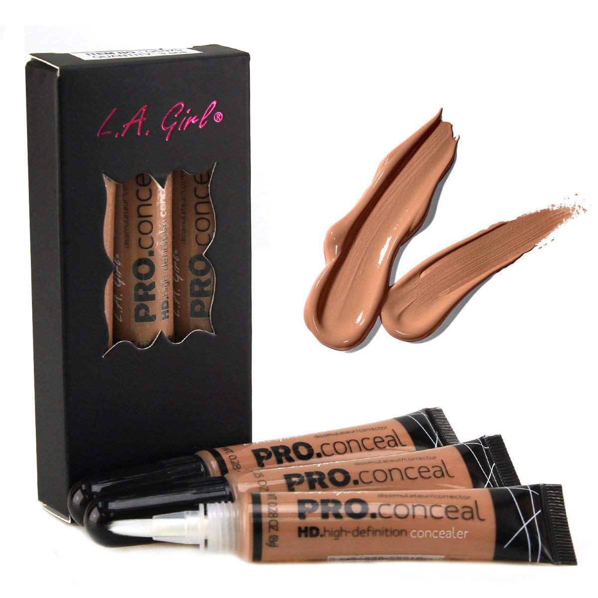 L.A. Girl HD Conceal Chestnut concealer tube with brush-tip for easy, long-lasting coverage