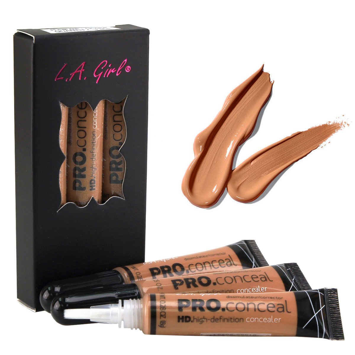 LA Girl HD Pro Conceal Toffee pack3 compact for natural-looking coverage.