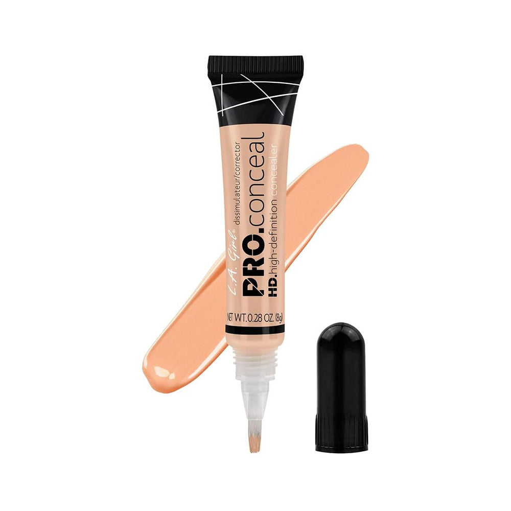 L.A. Girl HD Pro Concealer Porcelain tube shows creamy texture for seamless coverage.