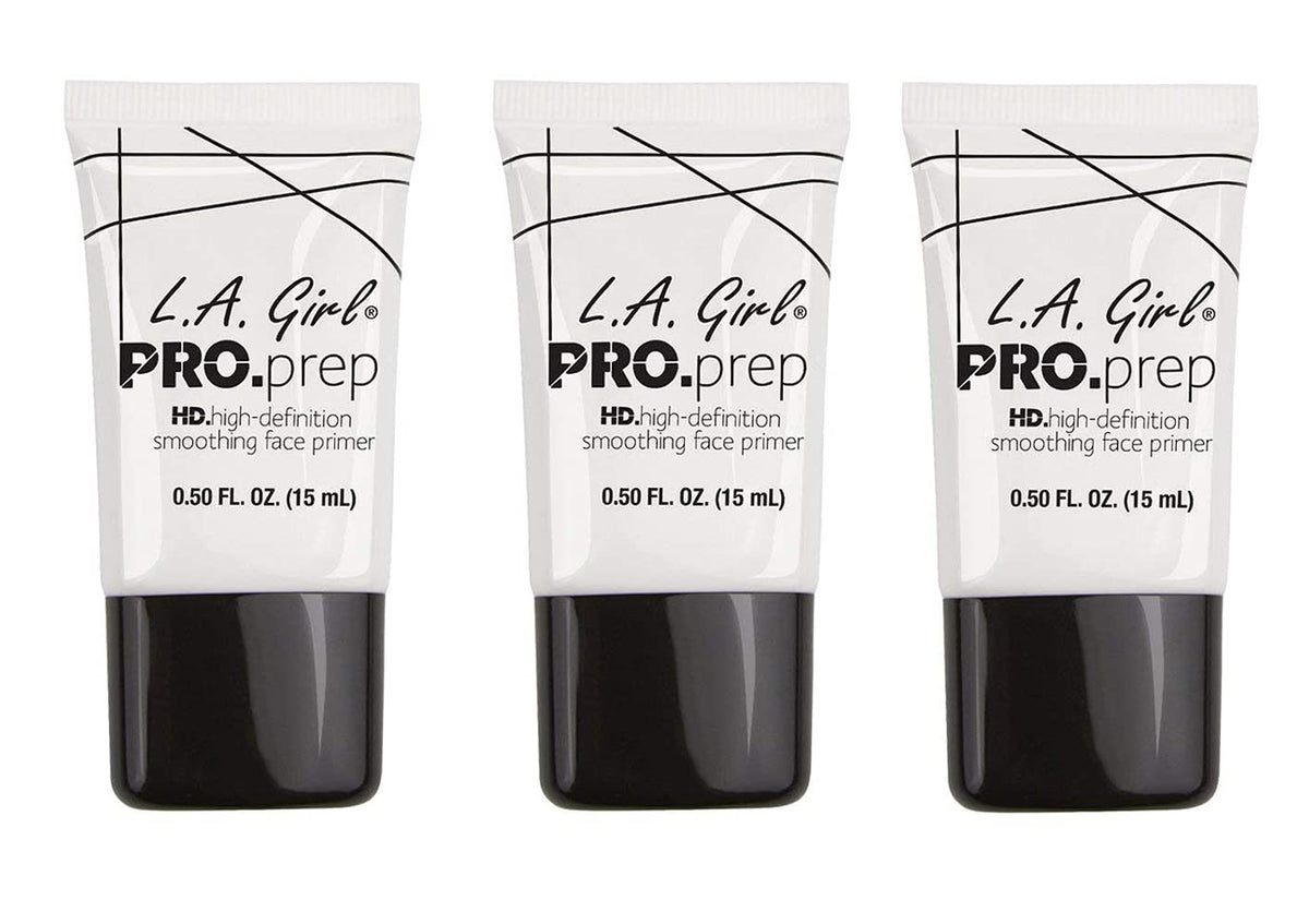 L.A. Girl high-definition smoothing primer bottle with vitamin E for skin prep.