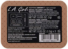 LA Girl Inspiring Brow Kit powder shades for customizable brow color.
