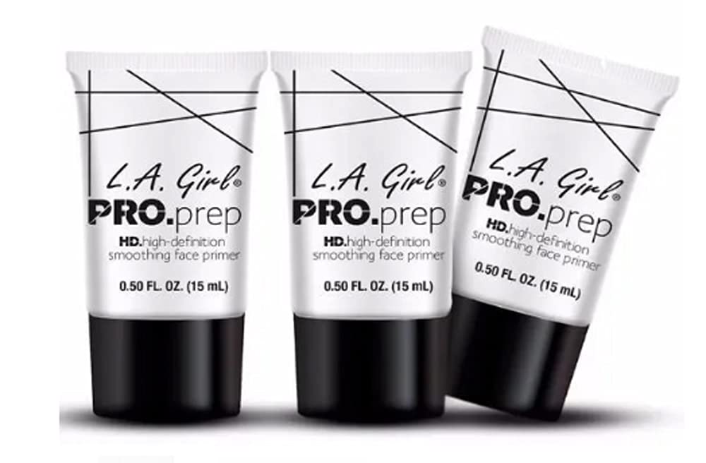 L.A. Girl primer application on hand showing smooth base preparation.