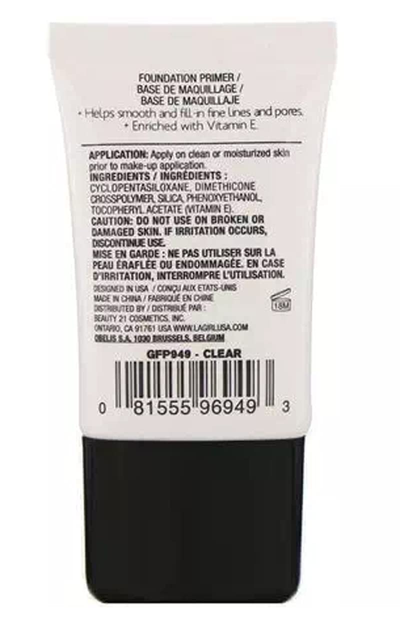 L.A. Girl primer pump dispensing smooth texture for even foundation application.