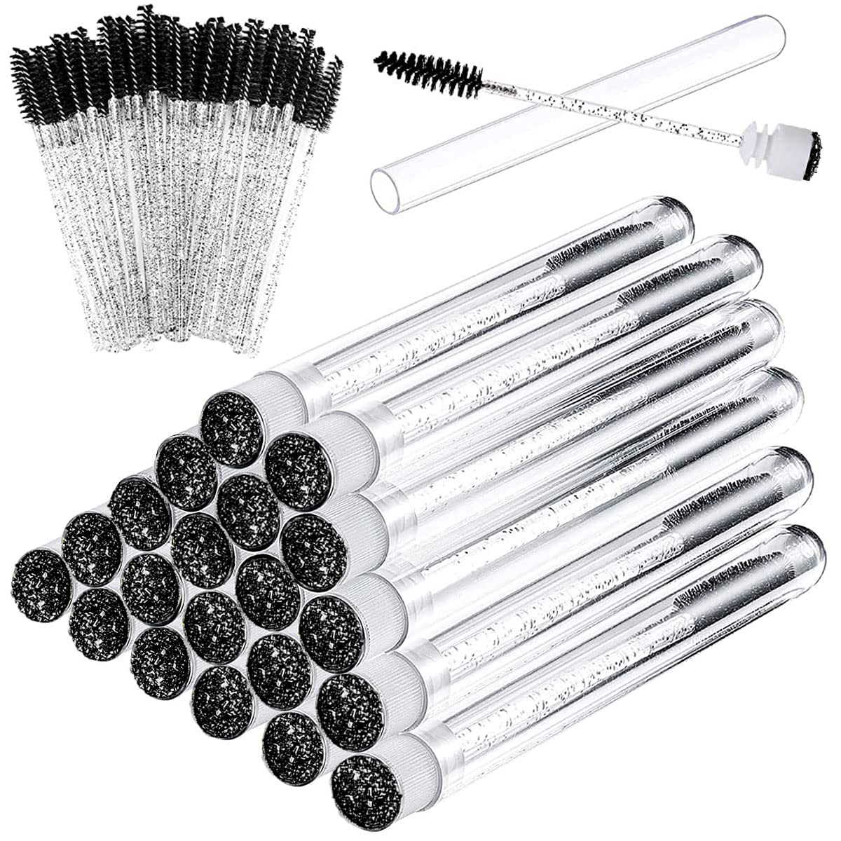 La Jolie Jasmin diamond brushes in a tubes pack for easy daily lash care and replacement.