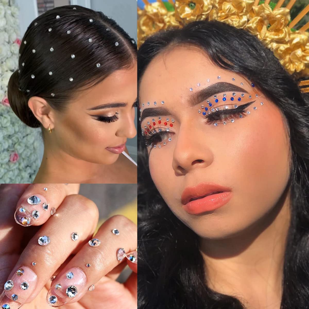 La Jolie Jasmin glittering face and body gems add shine to eyes and skin