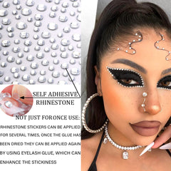 La Jolie Jasmin rainbow rhinestones closeup with multi-faceted sparkle for party makeup