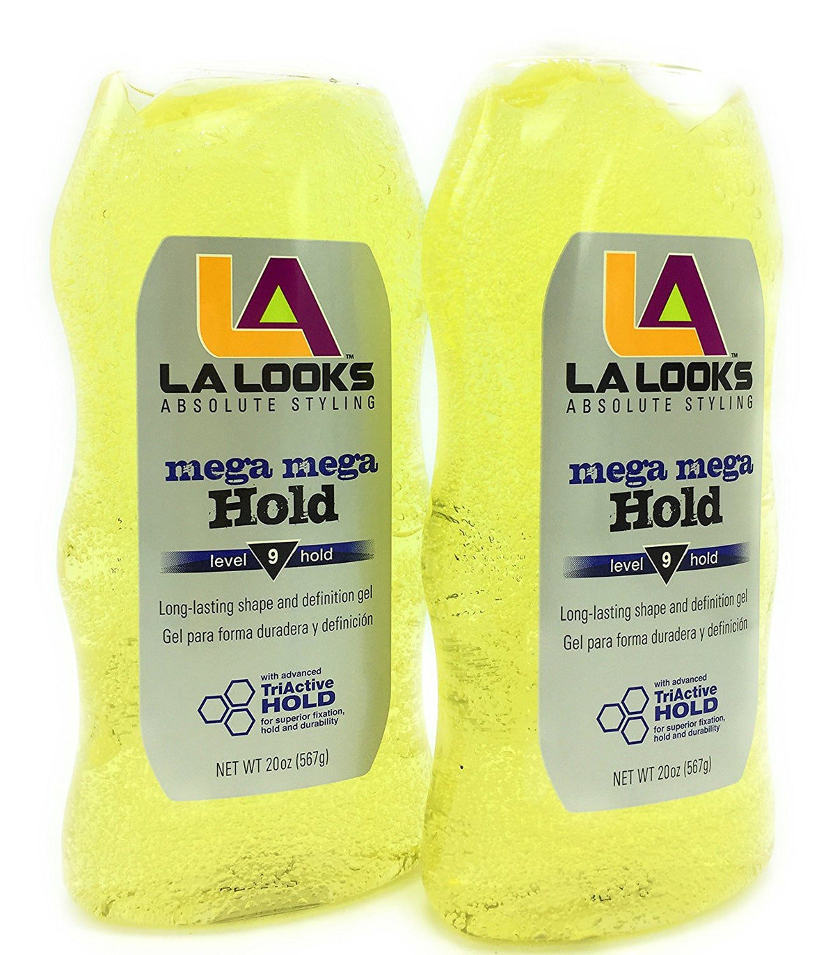 L.A. Looks Gel #9 Mega Mega 20oz yellow bottle for versatile styling