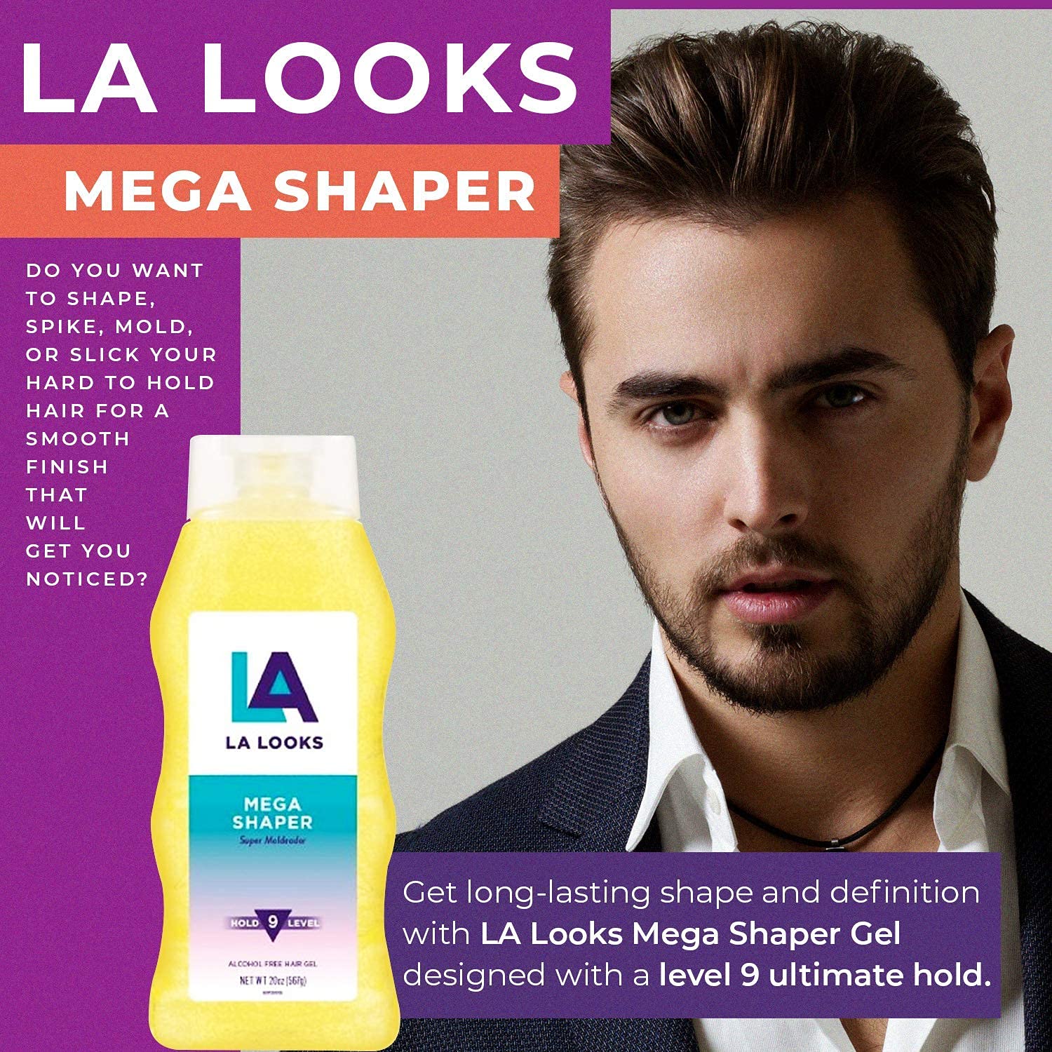 LA Looks Mega Shaper 9 Hold dispensing application highlights easy gel release