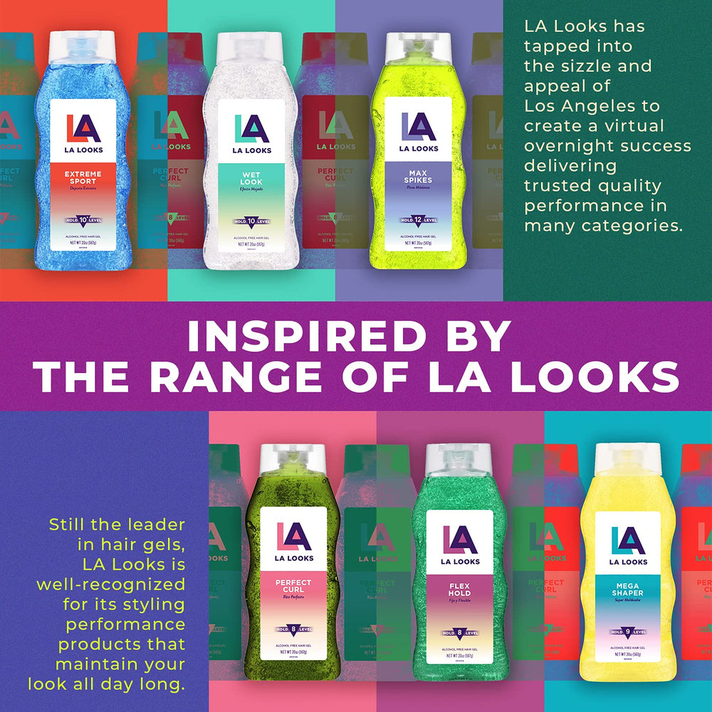 LA Looks Mega Shaper 9 Hold demonstrates hair styling readiness with firm fixation