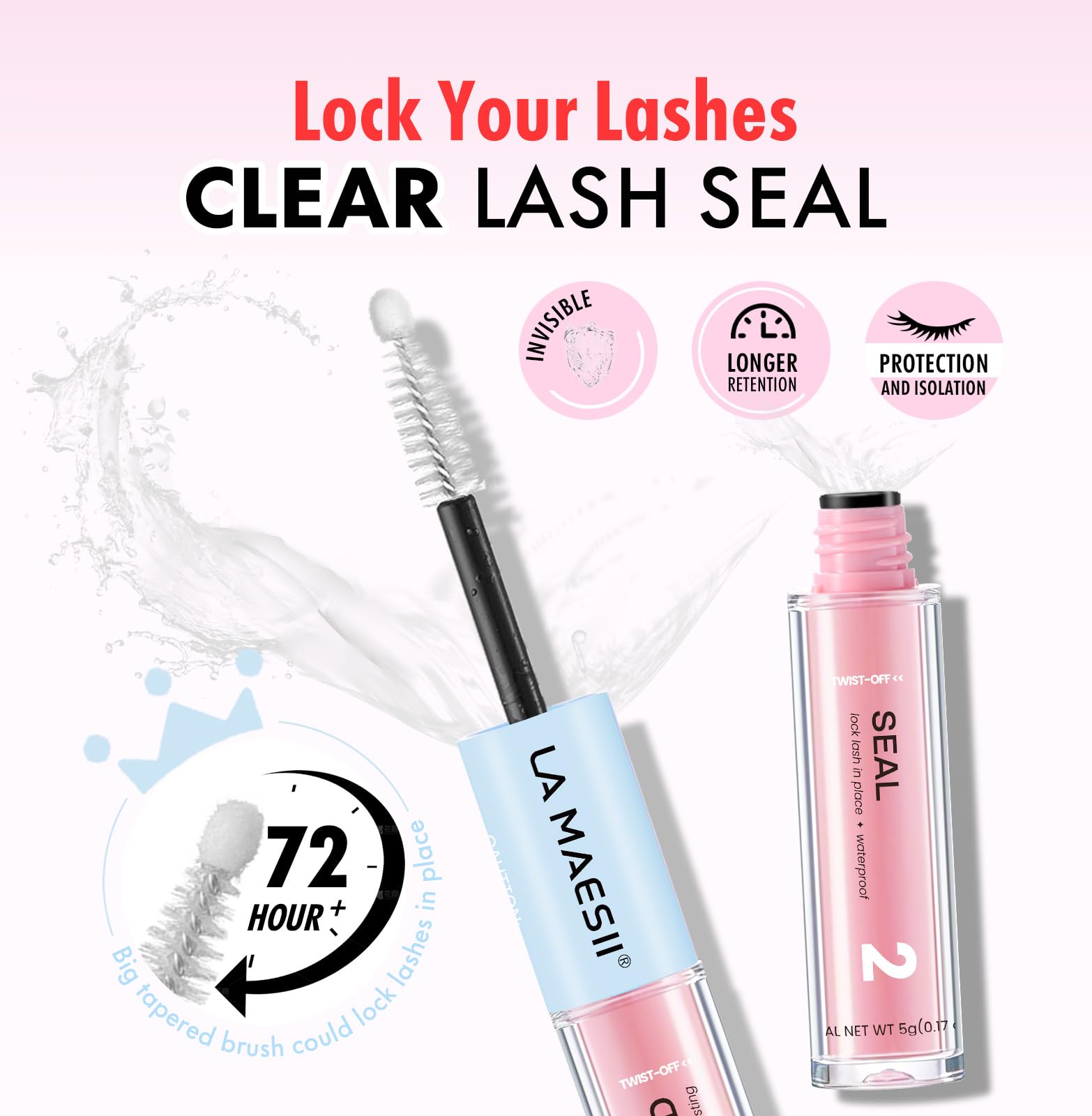 La Maesii clear seal drop demonstrating waterproof protective finish benefits