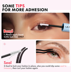 La Maesii applied to cluster lashes showing secure hold and neat placement
