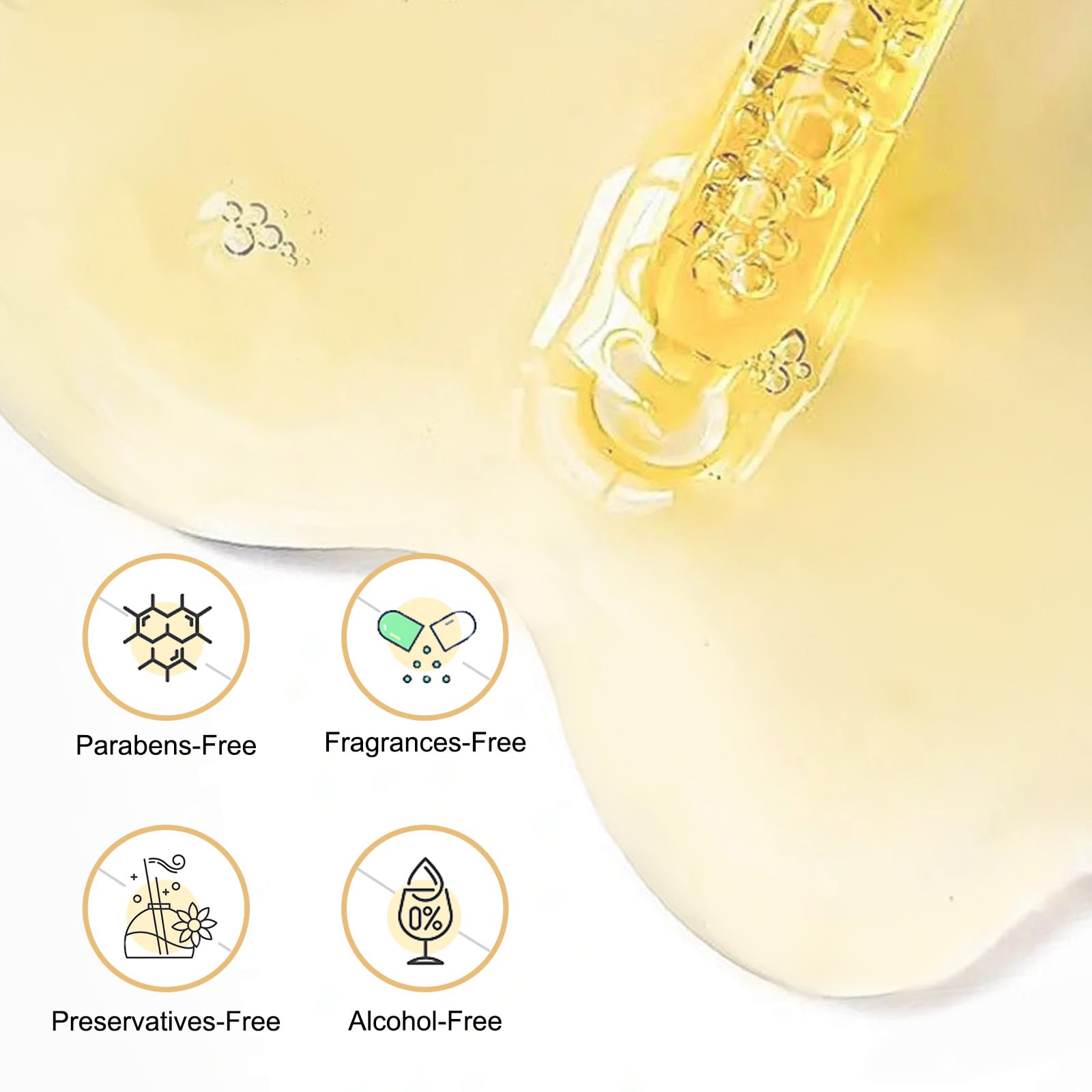 LA.PERSONAL caffeine eye serum texture closeup showing creamy formula for comfortable daily use.