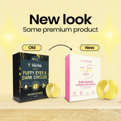 LA PURE 24k Gold Under Eye Patches individually wrapped for travel-ready skincare