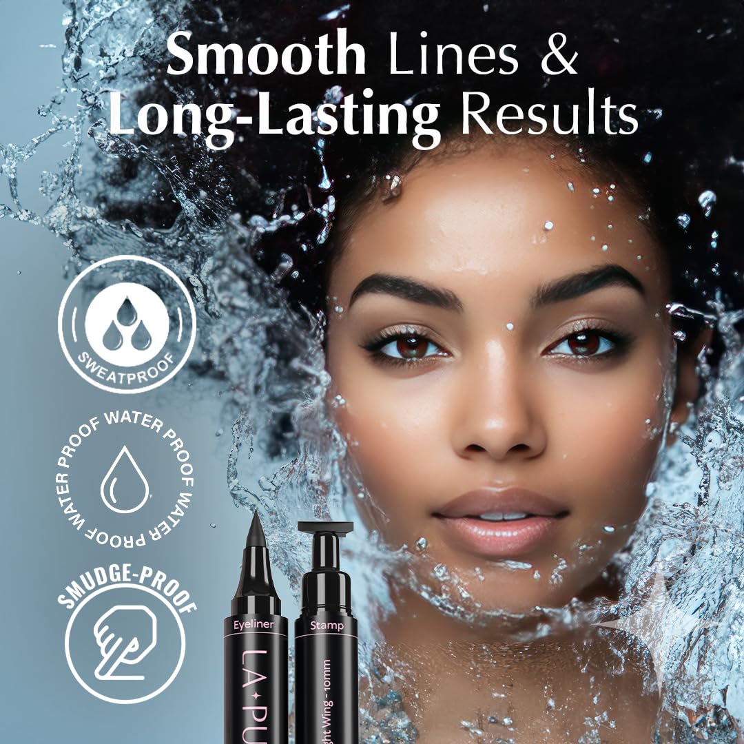LA PURE black liquid tip creates bold, clean strokes.