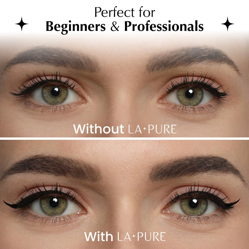 LA PURE cat-eye wings in action for dramatic looks.