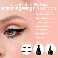 LA PURE dual-ended pen showcases wing tool and fine tip for versatile application.
