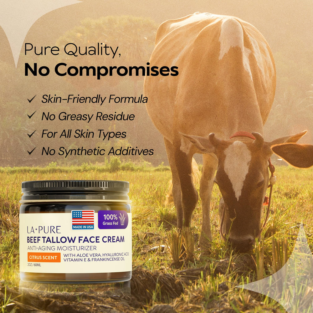 LA PURE frankincense vitamin E antioxidants closeup conveys anti-aging nourishment.