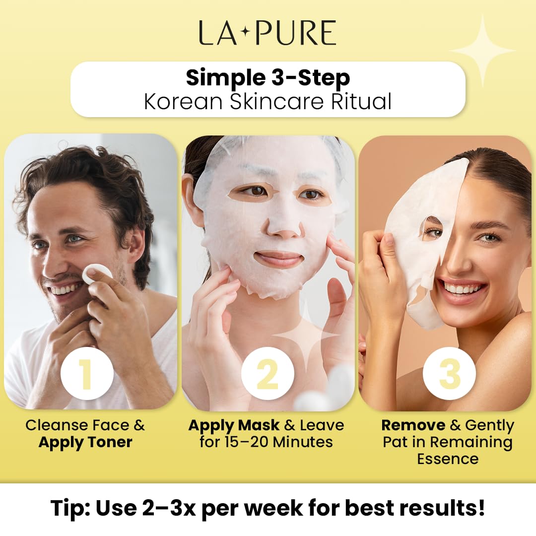 LA PURE Snail Mucin Mask 10-count box supports easy at-home routines.