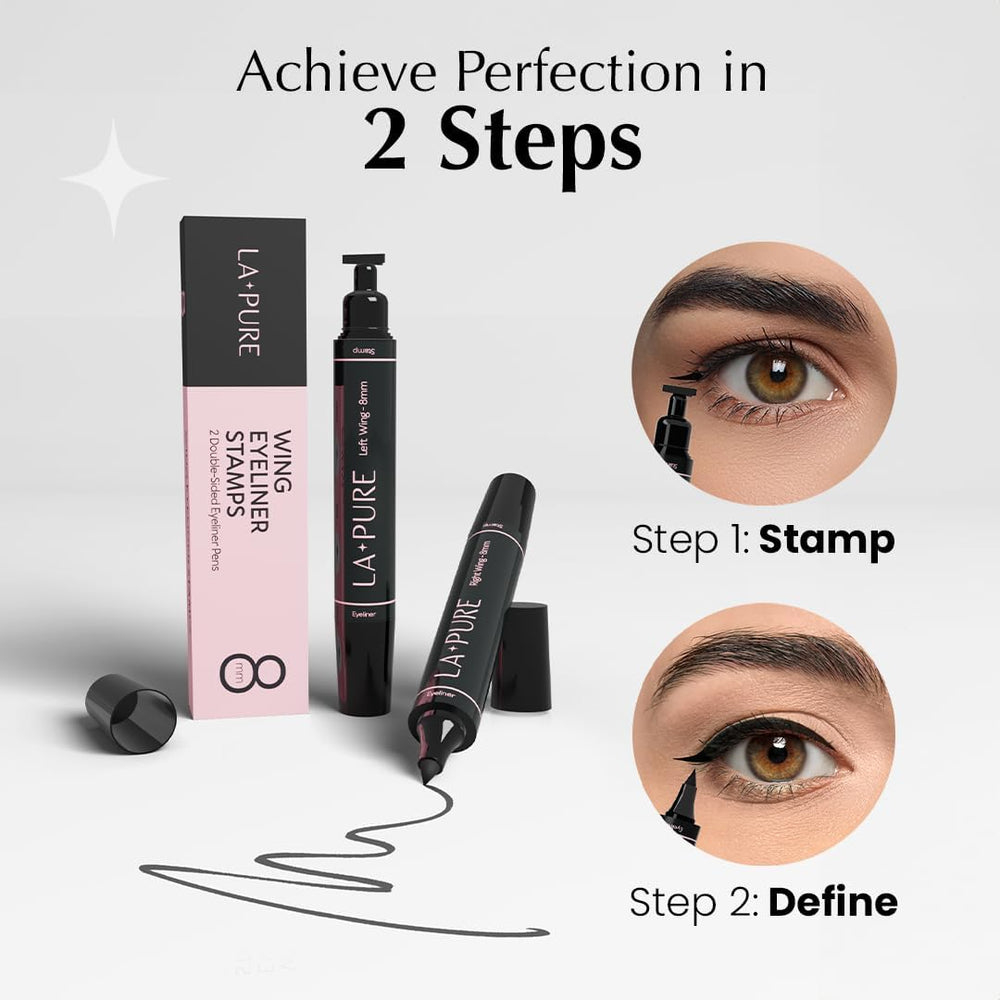 LA PURE two-pen box with left/right labels for consistent eye shapes.