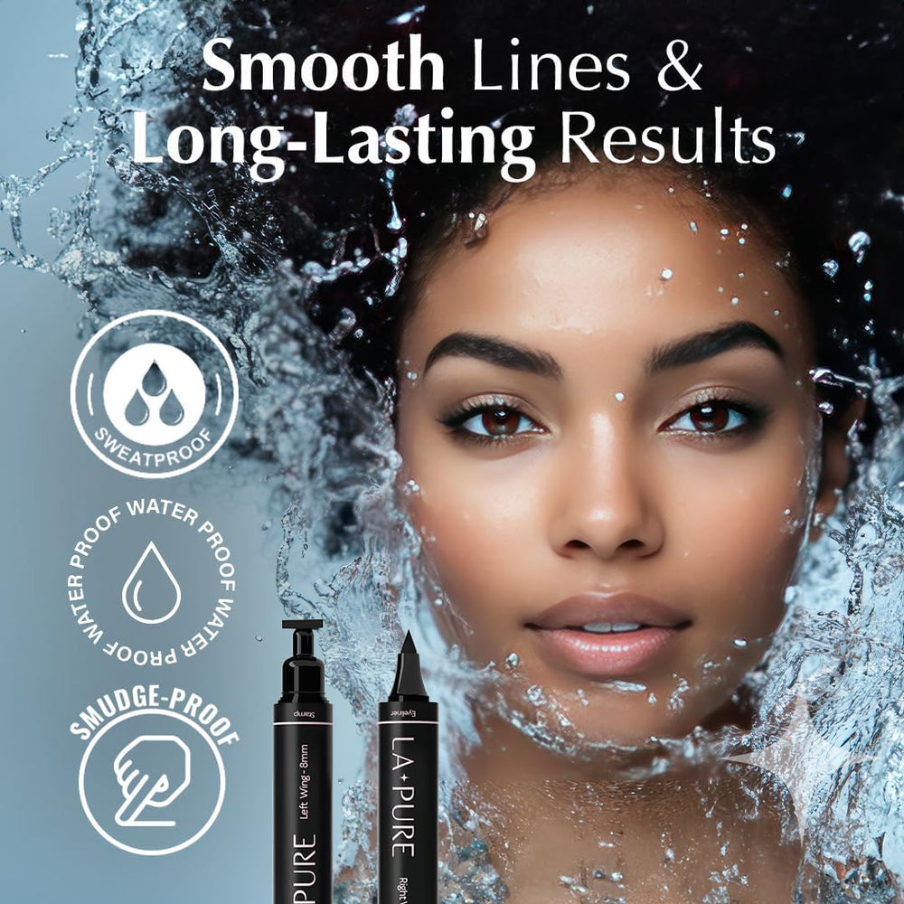 LA PURE waterproof smudge-proof formula keeps bold black liner through workouts.