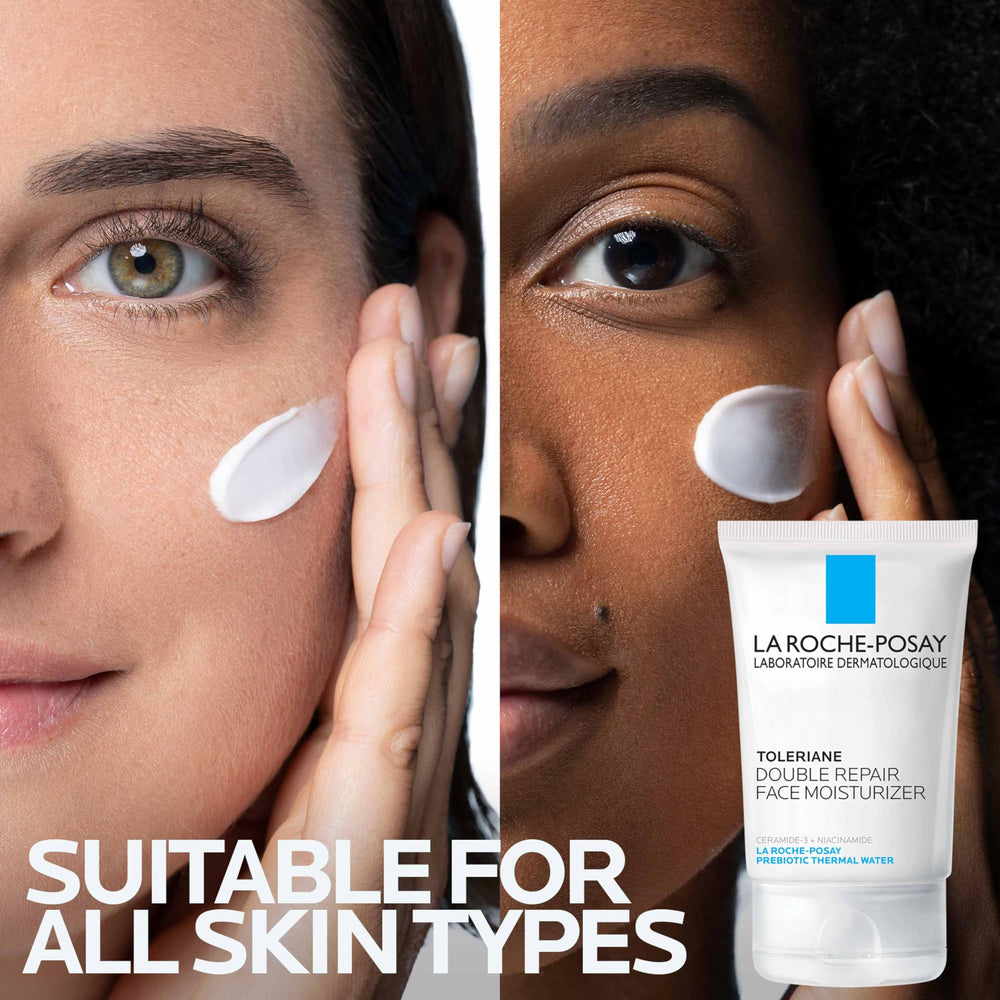 La Roche-Posay Toleriane cream being applied for instant comfort.