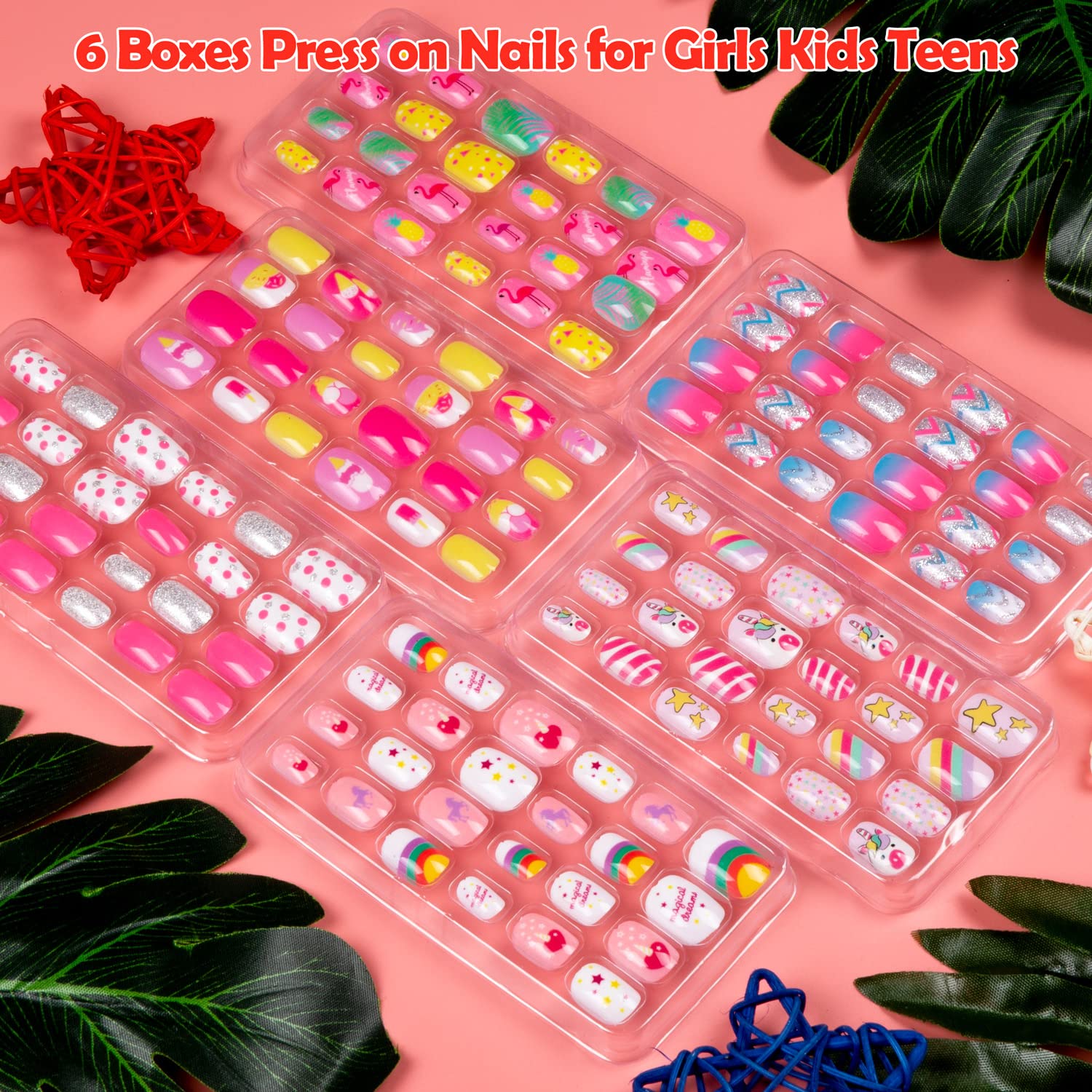Labeol kids nail art in bright colors encourages creative dress-up play