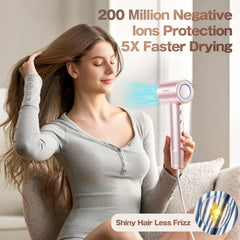 Labiim hair dryer ionic technology releases millions of negative ions to reduce frizz.