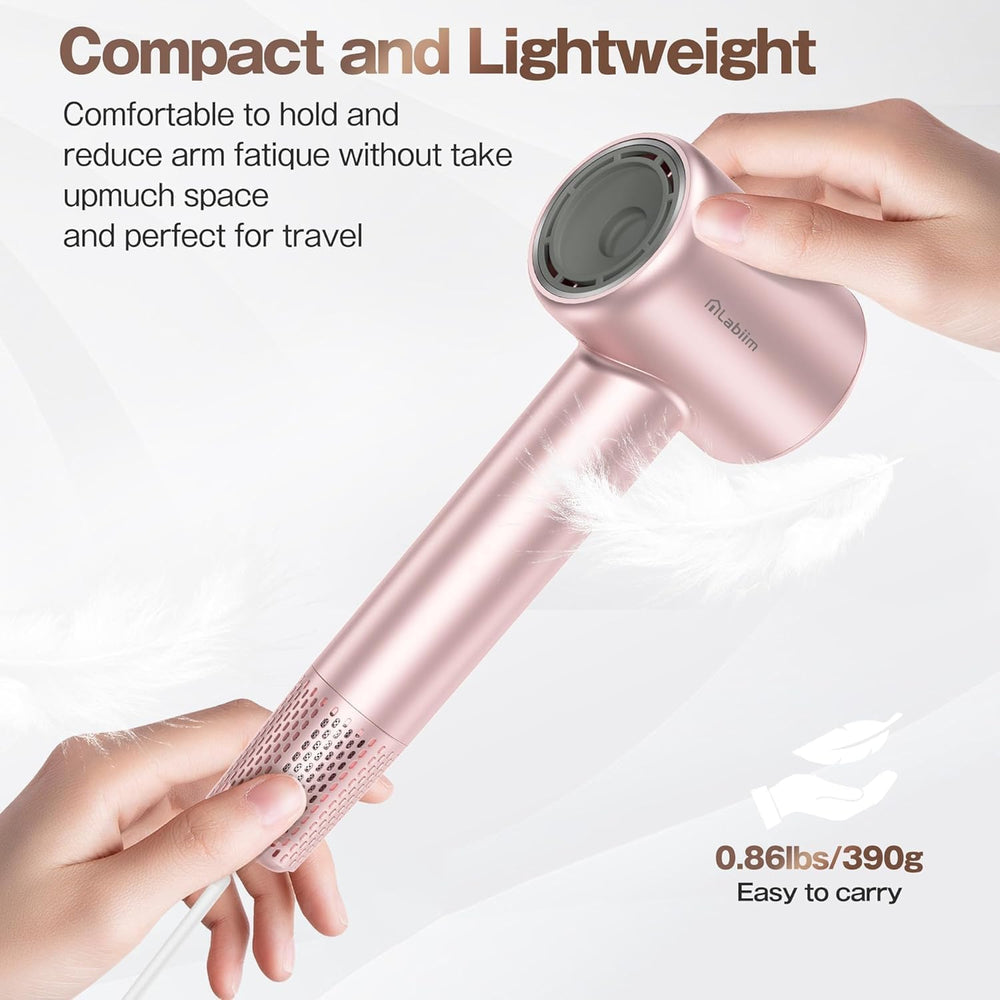 Labiim hair dryer lightweight travel design saves space in luggage.