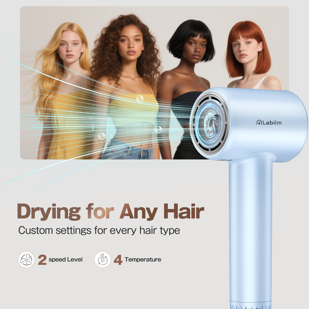 Labiim magnetic nozzle attachment delivers precise airflow for quick styling.