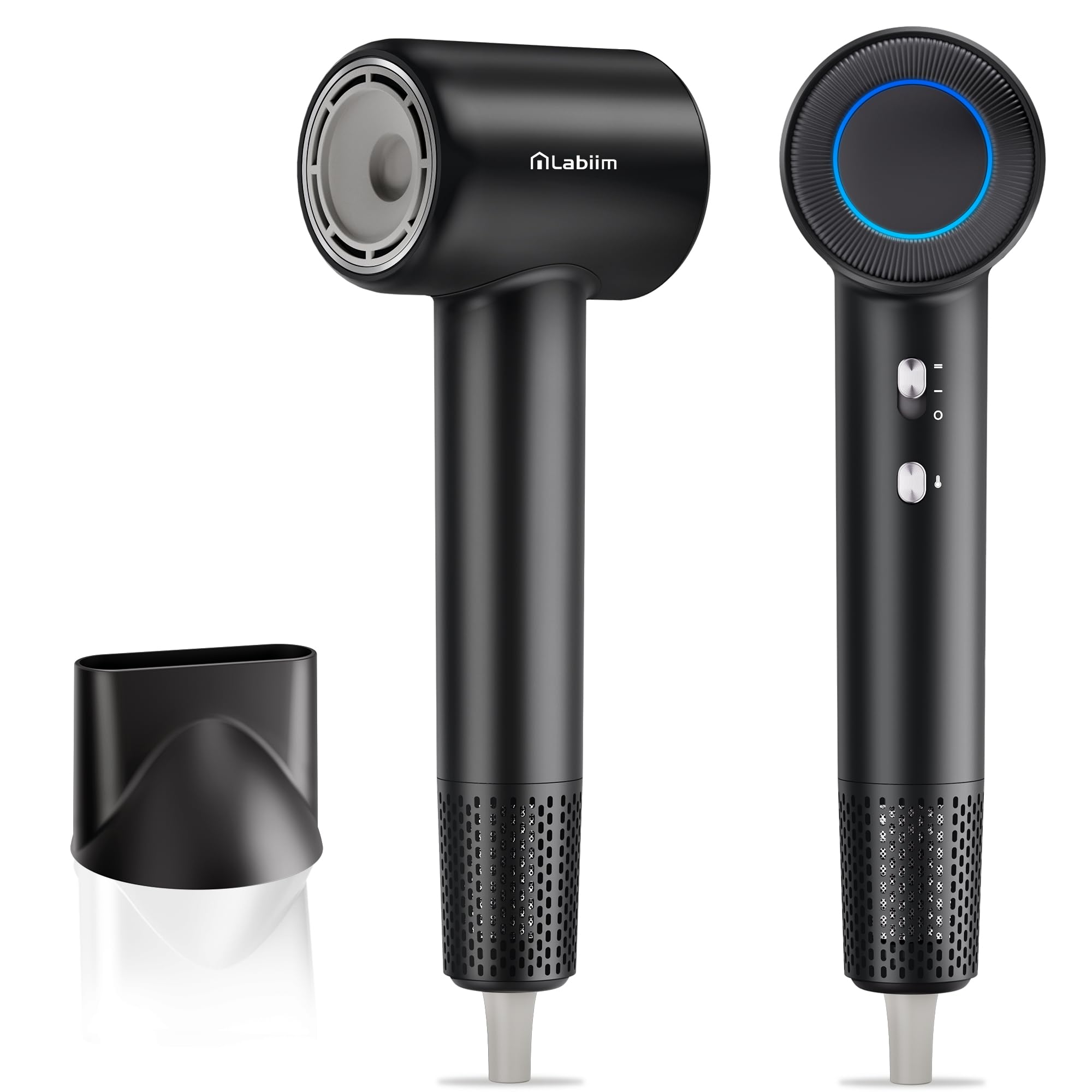 Labiim hair dryer with magnetic nozzle for precise styling and quick drying.