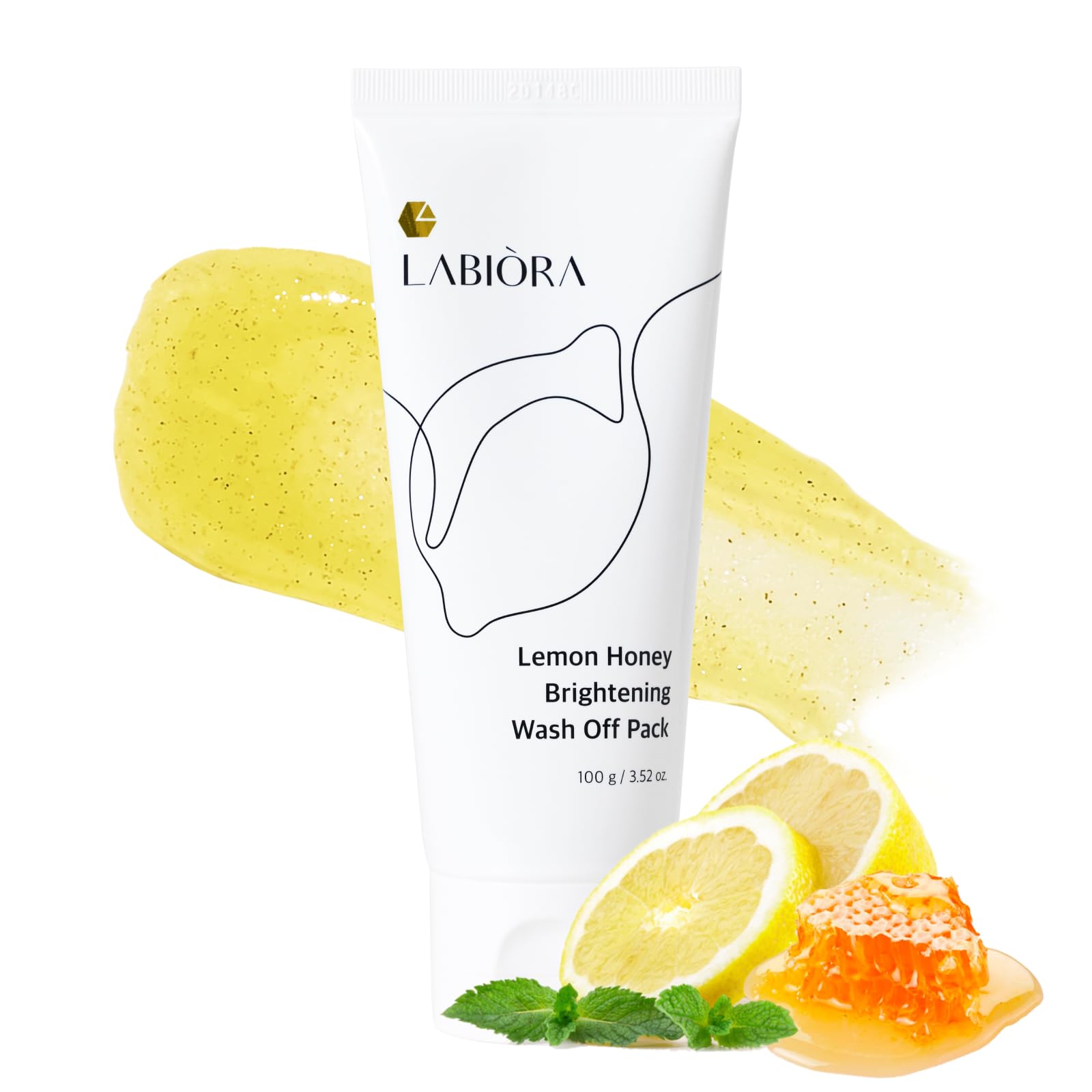 Labiora Lemon Honey Face Mask Pack dispensing a hydrating formula for quick skincare