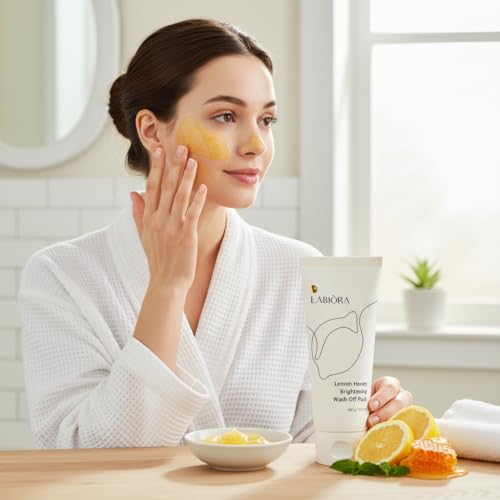Labiora Lemon Honey Face Mask Pack texture closeup highlights fine sugar particles