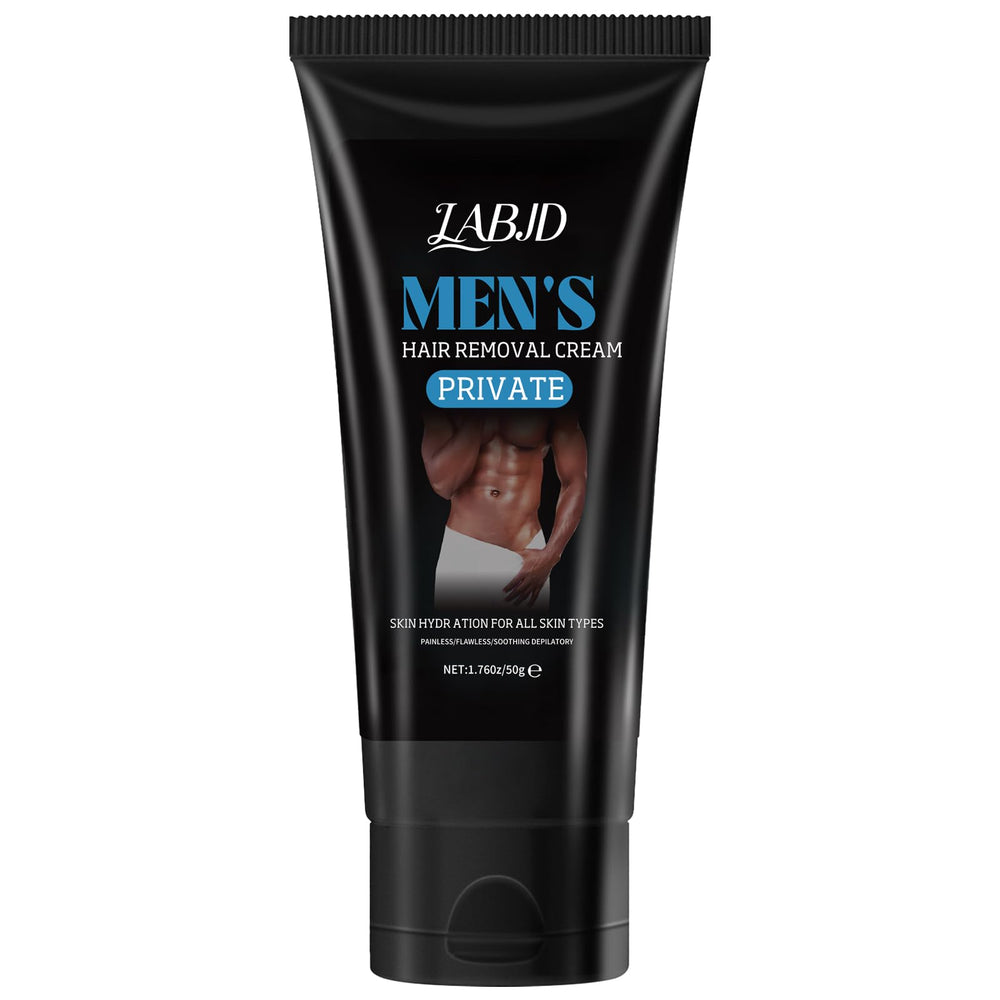 LABJD hair removal cream application area demonstrates painless intimate grooming for men