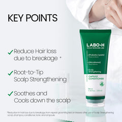 LABO-H probiotic scalp microbiome close-up highlighting stronger roots.