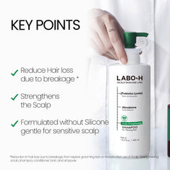 LABO-H rosemary-oil-ingredient-bottle highlights stimulating scalp care and aroma.