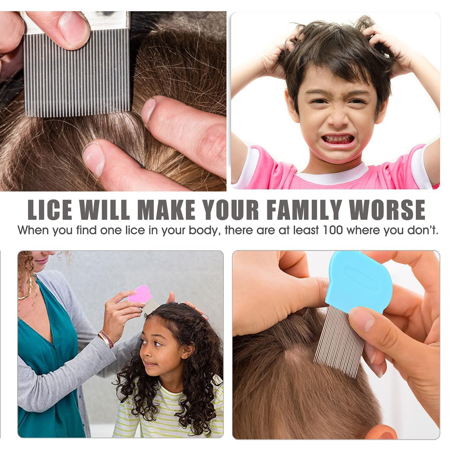 LABOTA metal nit comb in hand for precise removal on kids and adults.