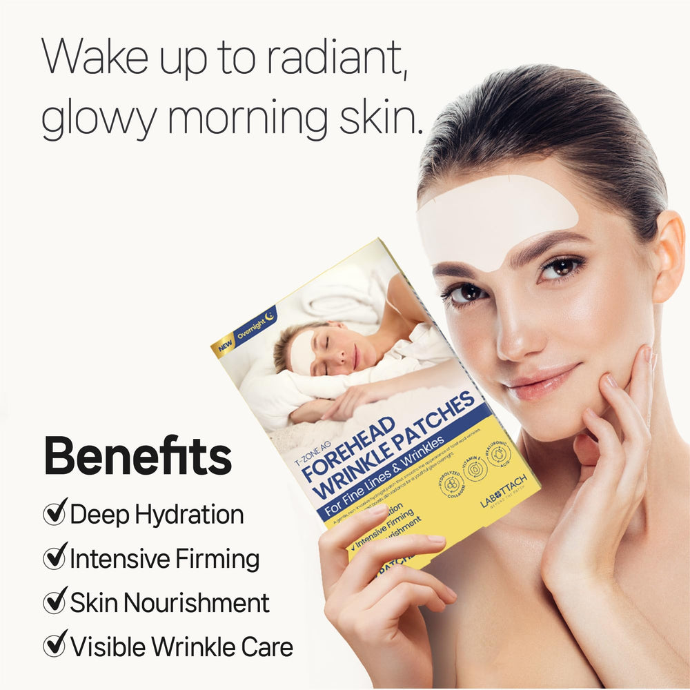 Labottach collagen vitamin E hydration patch demonstrates nourishing overnight care.