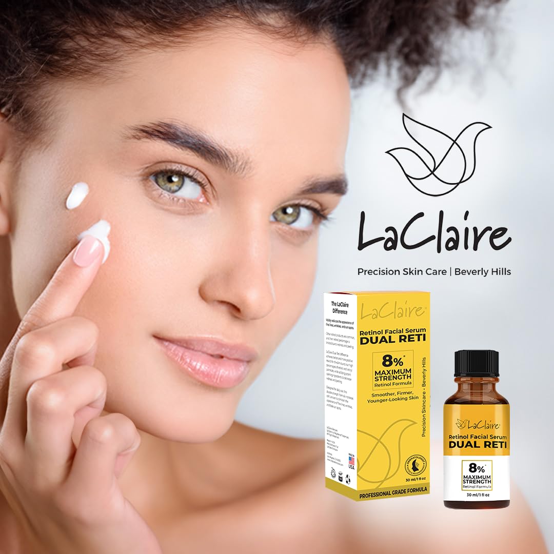 LaClaire Retinol Complex USA-made label communicates quality and manufacturing standards