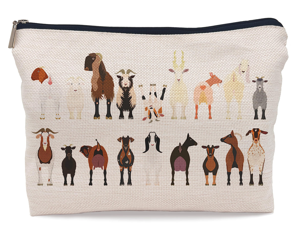 Lacosu goat cartoon makeup bag for on-the-go organization