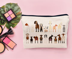 Lacosu goat cosmetic zipper pouch ideal travel organizer