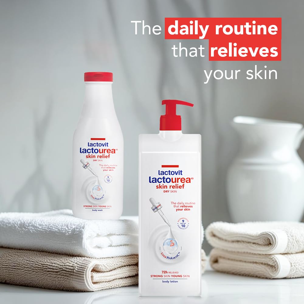 Lactovit Lactourea application-hands demonstrates gentle massage and hydration.
