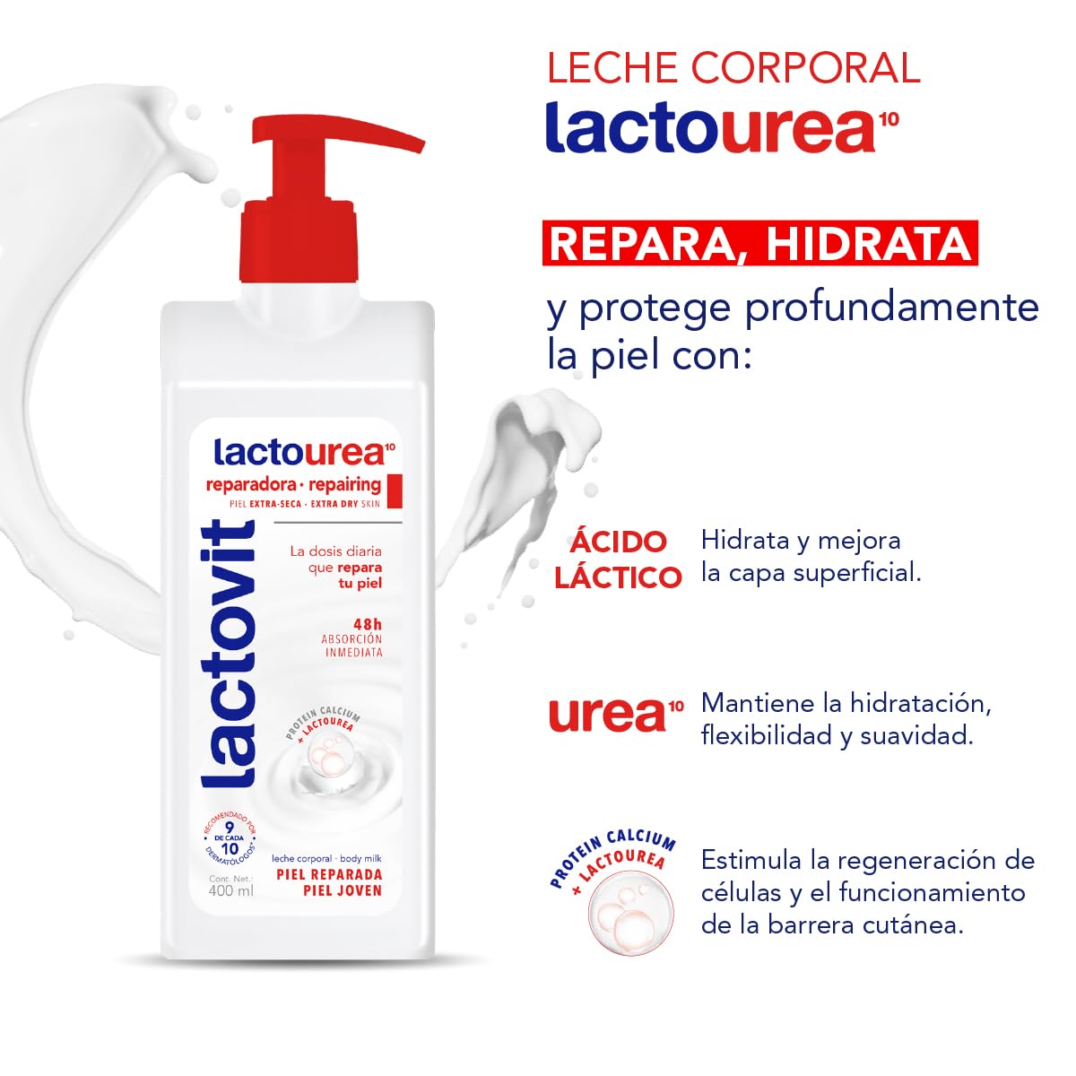 Lactovit Lactourea Body Milk 400ml delicate fragrance offers soft, refreshing scent.