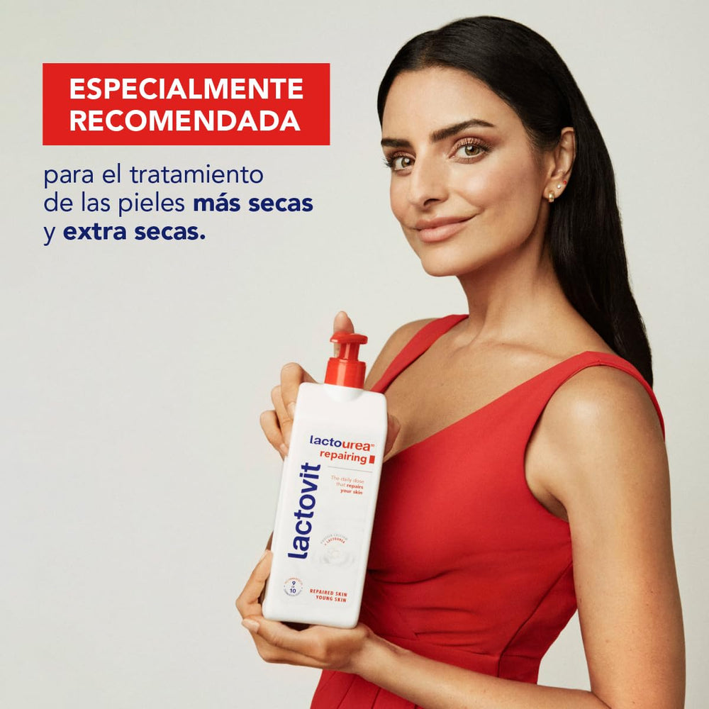 Lactovit Lactourea Body Milk 400ml skin-barrier care suggests nourished, protected skin.
