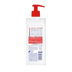 Lactovit Lactourea Body Milk 400ml texture-closeup reveals creamy, non-sticky finish.