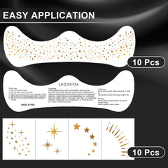 LADDYFOX glitter freckles closeup showcasing five shapes for personalized patterns.
