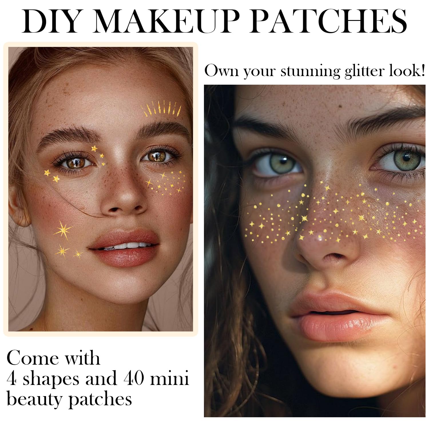 LADDYFOX removal-friendly glitter freckles with no residue after party.