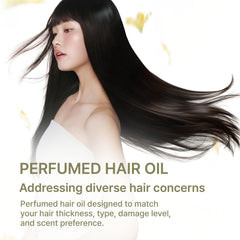 LA'DOR hair perfume oil hands application shows quick, lightweight moisture for dry hair