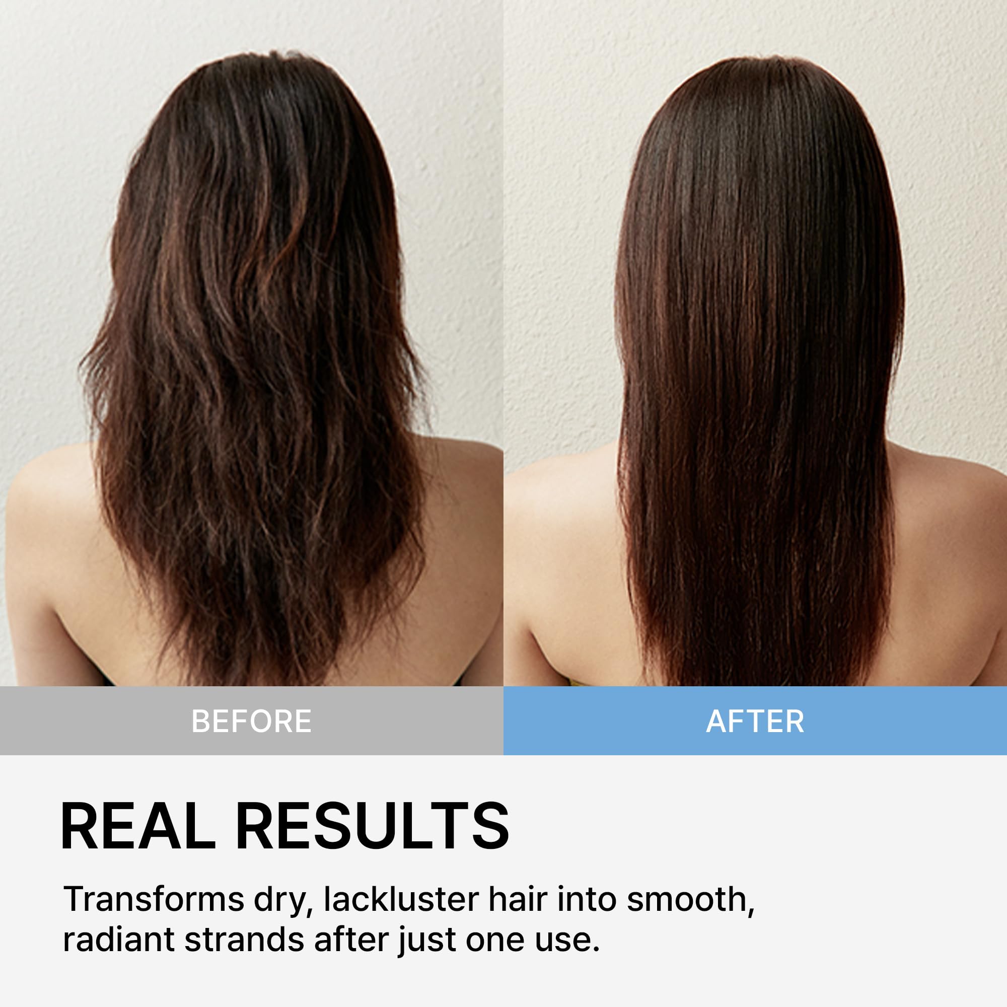 Hands applying LA'DOR leave-in serum for quick morning hair prep.